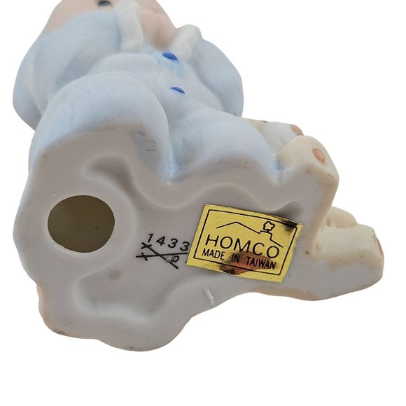 Homco Boy Praying 1433 Teddy Bear Bedtime Porcelain Figurine Vintage Sticker - Picture 6 of 9